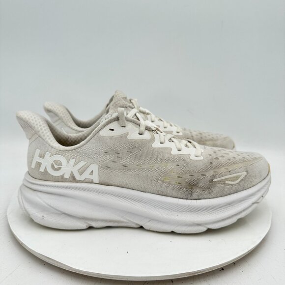 Hoka One One Clifton 9 Low Women Size 9B 1127896-WWH Triple White Running Shoes - Picture 4 of 11
